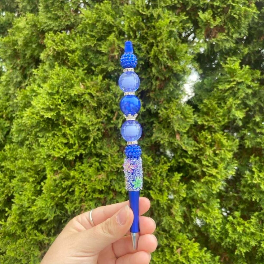 Blue Beaded Pen